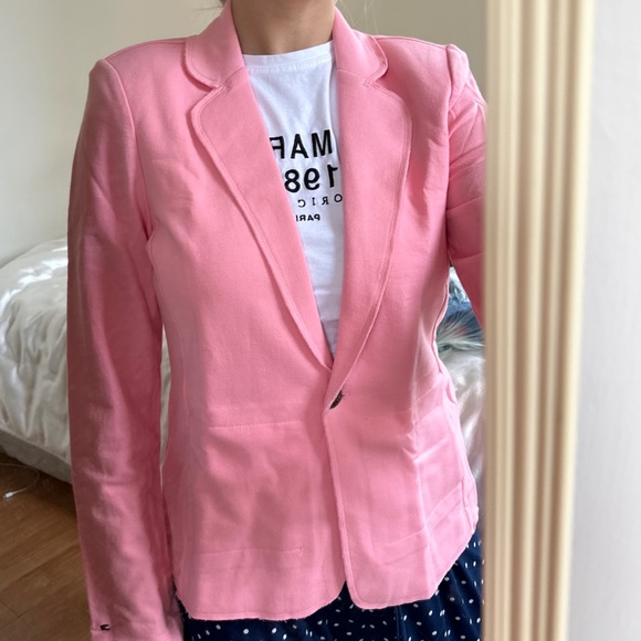 Tommy Hilfiger Single-Button Knit Blazer - Pink, S - Picture 9 of 9